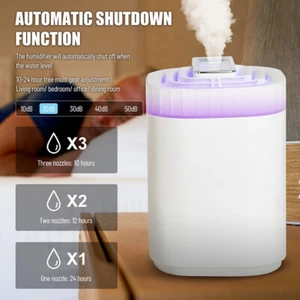 Ultrasonic Humidifiers For Bedroom Large Room Office Cool Mist Air Humidifier 3L - Picture 1 of 12