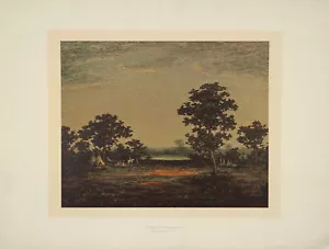 RA BLAKELOCK Vintage XRare c1920s-30s HalbtoneLitho indianisches INDISCHES CAMPMENT - Bild 1 von 1