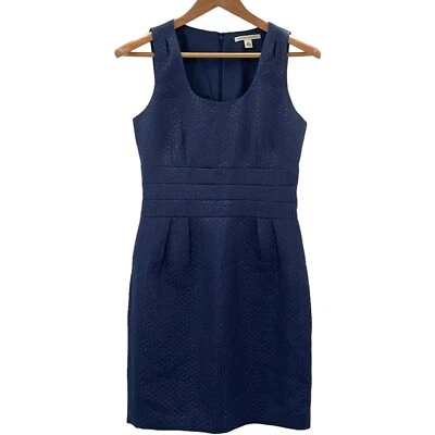 Banana Republic Navy Shimmer Sleeveless Sheath Dress Size 6 Foto 1 de 4