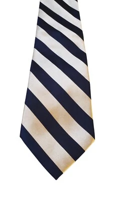 Corbata de cuello Tommy Hilfiger para hombre dorada azul a rayas lisa 100 % seda negocios preppy Foto 1 de 4