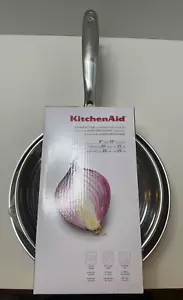 KITCHENAID Set di Padelle in Acciaio Inox 8" e 10", Grafite Liquida NUOVO - Foto 1 di 4