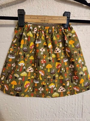 Nueva falda elástica retro verde oliva seta hecha a mano para niñas Foto 1 de 3