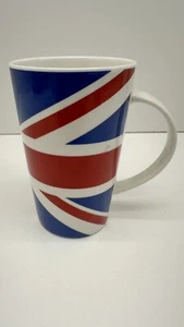 Kent Pottery Union Jack British Flag Tall Coffee Latte Mug Cup White Red Blue  - Picture 1 of 10
