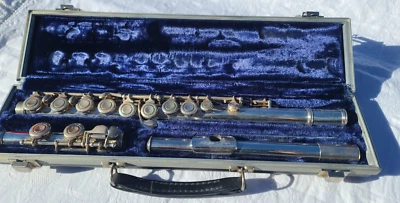 Flauta profesional de plata esterlina Haynes Schwelm Co 1945 Boston #17993 Foto 1 de 4