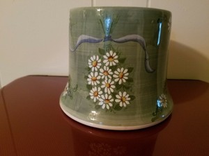 Kathy Hatch Candle Burner #32143 Daisy Pattern Vintage Herb Collection