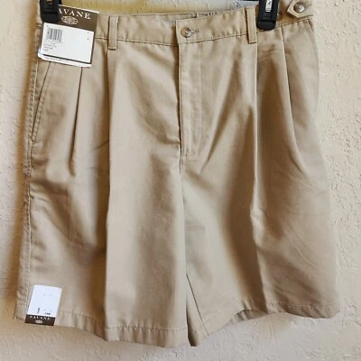 Pantalones Cortos Savane Traditions Hombre 34 X 8.5 Caqui Plisado Elástico Bolsillos Sin Arrugas Foto 1 de 4