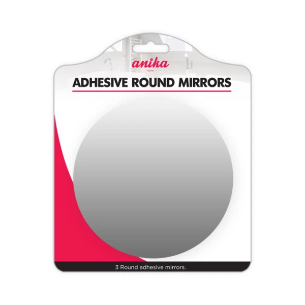 3 x Self Adhesive Mirrors Round Square Wave Shape 15cm x 15cm Bathroom Wall - Image 1 of 1
