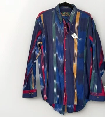 Camisa a Rayas Occidentales Botones Alexander Julian Colores Vintage Nueva con Etiquetas Foto 1 de 4