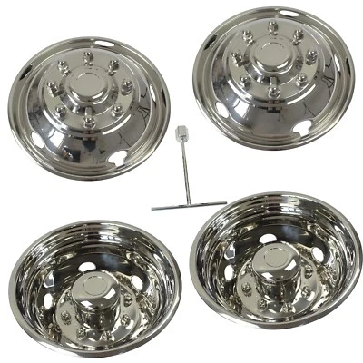 Колпаки ступицы для симуляторов колес с 8 зажимными гайками 19,5 дюйма 2003 2004 Ford F450 F550 двойные ободы - Изображение 1 из 4