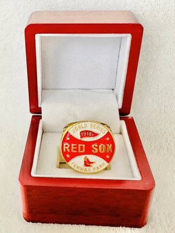 1918 Red Sox World Series 18k Gold Plated Championship Ring W Box, 🇺🇸 SHIP Cover