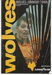 Football Programme>WOLVES v GRIMSBY TOWN Nov 1991 - Picture 1 of 1