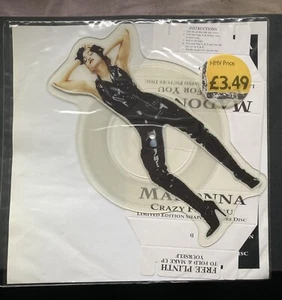 rare MADONNA 7" Crazy For You limited edition shaped picture disc with PLINTH - Picture 1 of 5