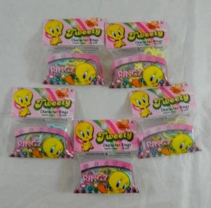 5er Pack Tweety Vogel Figur Form Ringz albern Bandz elastische Ringe Party Gefälligkeiten  - Bild 1 von 4