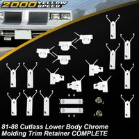FRONT of Tire 81-88 Cutlass Supreme Lower Fender Chrome Molding Trim LEFT FRONT of Tire 81-88 Cutlass Supreme Lower Fender Chrome Molding Trim LEFT