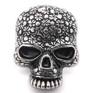 Floral Skull Concho Snap Set Antique Nickel 1" 1265-66 Stecksstore - Bild 1 von 2