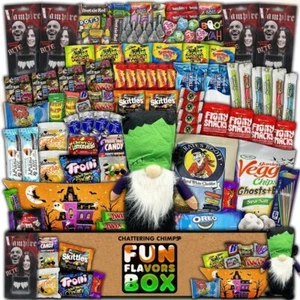 Halloween Favorites Snack Care Package, 107 Ct, Candy, Treats, Gnome, Gift Box - Picture 1 of 7