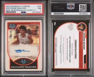 1/1 Zaccharie Risacher 2023 Bowman U Chrome Superfractor Auto ‘07-08 #1 PSA 7 - Picture 1 of 1