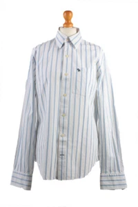 Camisa/Rayas Manga Larga Abercrombie&Fitch Años 90 Retro Blanco Talla M-SH2054 - Imagen 1 de 4