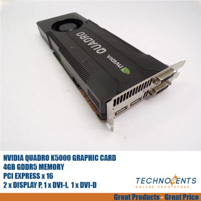 NVIDIA QUADRO K5000 4GB DDR5 PCI EXPRESS x16 GRAPHIC CARD - Image 1 of 4