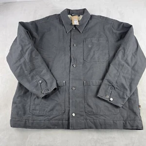 Eddie Bauer Workwear Sherpa Canvas Contractor Coat Work Jacket Gray Sz 2XL - Picture 1 of 8