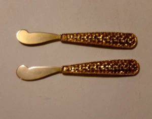 2 Vintage TANCRAFT JANIS COLLECTION 24K Gold Plated COCKTAIL KNIVES Sweden - Picture 1 of 2