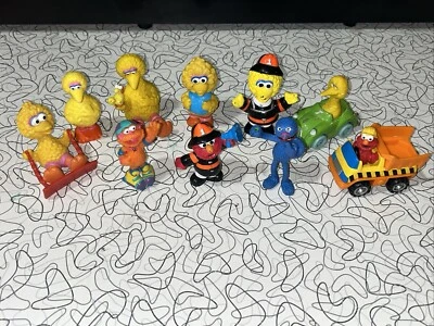 Lote de figuras vintage de PVC de Plaza Sésamo Zoe Big Bird y Elmo Monster Applause Foto 1 de 4