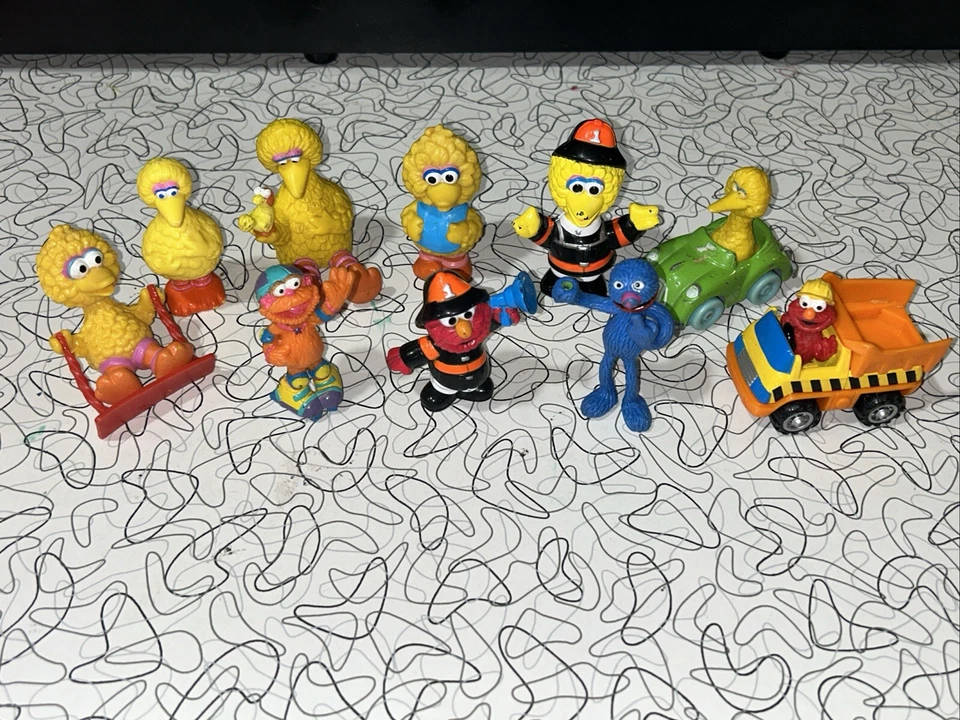 Lote de figuras vintage de PVC de Plaza Sésamo Zoe Big Bird y Elmo Monster Applause Foto 1 de 4