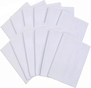 Handkerchiefs for Men Soft Pure White Cotton Hanky  - Picture 1 of 6