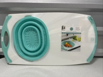 Martha Stewart Collection Over-The-Sink 22.5” x 12”Cutting Board with Colander - Image 1 of 4