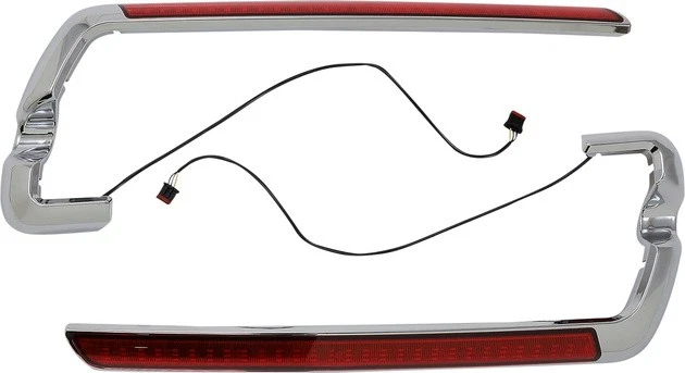 Alforja inferior Dynamics personalizada luces LED laterales cromo rojo #CD-SB-SIDE-RC Foto 1 de 1