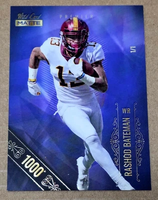 2021 Wild Card Matte MBC-22 Rashod Bateman 1000 Stripe Parallel 1/1 Made Ravens - Image 1 of 2