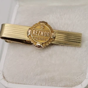 Clip de barra de corbata de servicio al empleado REZNOR de colección 5 años emblema de oro amarillo sólido de 10K - Imagen 1 de 6