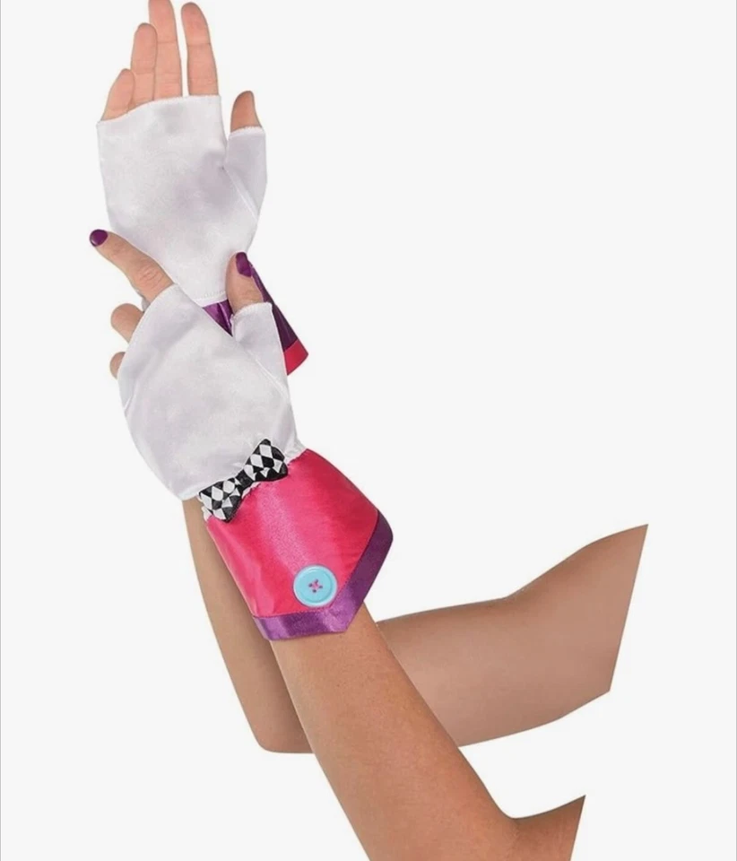 全新 Storybook Mad Hatter 无指手套 女式 万圣节 免运费 — 第 1/1 张图片