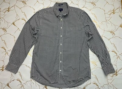 Camisa Gant Hombre Negra Blanca Clásica a Cuadros Abotonada Mangas Largas Talla Grande Foto 1 de 4