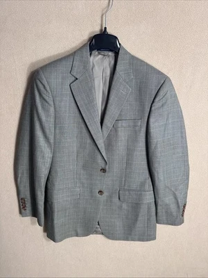 Ralph Ralph Lauren 38R Verde Azul Mini Pata de Gallo Rayas Seda Lana 2 Botones Foto 1 de 4