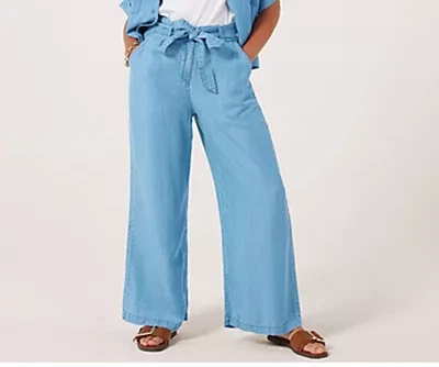 Dannii Minogue Tencel Wide Leg Trousers New tags Size 8 Petite - Image 1 of 4