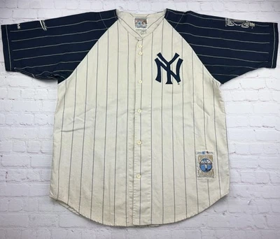 CAMISETA DE BÉISBOL A RAYAS COOPERSTOWN MIRAGE DE COLECCIÓN AÑOS 90 MLB NEW YORK YANKEES Talla XXL Foto 1 de 4