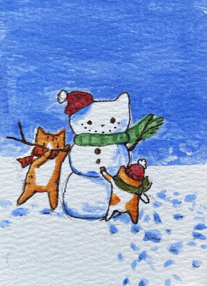 Arte de pintura original de medios mixtos ACEO Foto 1 de 1