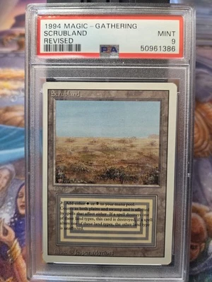 PSA 9 Scrubland Dual Land - Revised - 1994 Magic the Gathering Trading Card MTG - Image 1 of 2