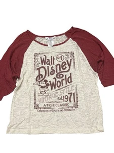 T-shirt grafica Disney Park stile vintage 1971 media beige/rosso bordeaux - Foto 1 di 4