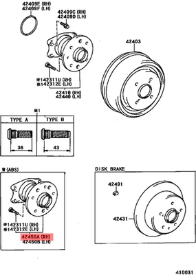 Toyota Genuine Rear Right Wheel Bearing 42450-04010 Tacoma 2005-2023 OEM - Image 1 of 3