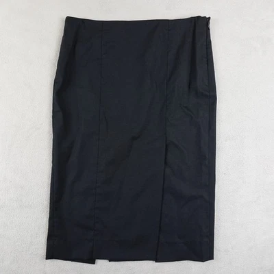 Falda Bebe Mujer 0 Negra Mezcla Lana Cintura Alta Carrera Lápiz Cremallera Lateral Hecha en EE. UU. Foto 1 de 4