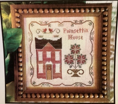 CHART PATTERN Poinsettia House Cross Stitch Sampler NEW Little House Needleworks - Image 1 of 4