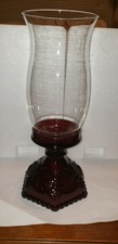 Avon 1876 Cape Cod Collection Hurricane Candle red base clear globe New box