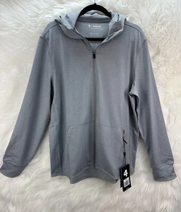 Men’s Four Laps Full Zip Hooded Jacket Size Large Gray $98 NWT - Picture 1 of 7