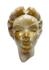 VTG FRANKOMA Art Pottery Wall Pocket Phoebe Woman Lady Mask #730 Tan Desert Gold
