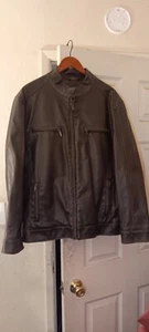 Casablanca Vintage Black Leather Bomber Jacket Zip Up - Mens Size L - Picture 1 of 3