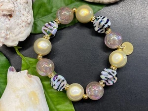 Armband Miracle Beads Gr. M-L Acryl Animal Print Magic Beads Edelstahl #1013-9 - Bild 1 von 2