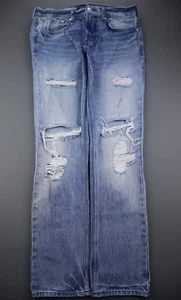 Men's Pacsun Los Angeles Slim Jeans Distressed Icid Wash Size 31x32 (Msr 32x31) - Picture 1 of 9