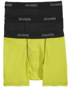 Hanes L108347 Boys 3 Pack Black Green Boxer Briefs Size Medium - Picture 1 of 1